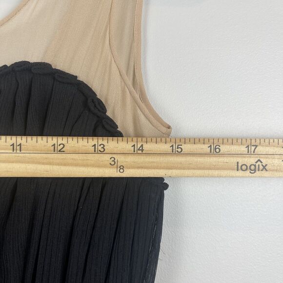 3.1 Phillip Lim Womens Silk Dress Size 0 Black Cream Embellished Flowy Cocktail - Picture 11 of 14
